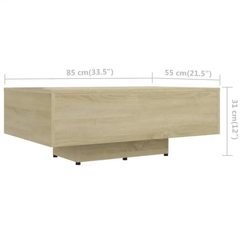 Coffee Table 85x55x31 cm Oak Wood Finish