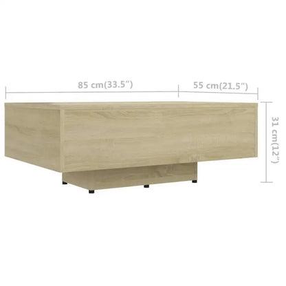 Coffee Table 85x55x31 cm Oak Wood Finish