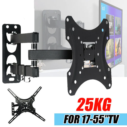 TV Wall Mount Bracket Full Motion Corner TV Frame Support Articulating Arms Swivel Tilt Extension Rotation for Most 17-55 Inch Expansion TV Holder