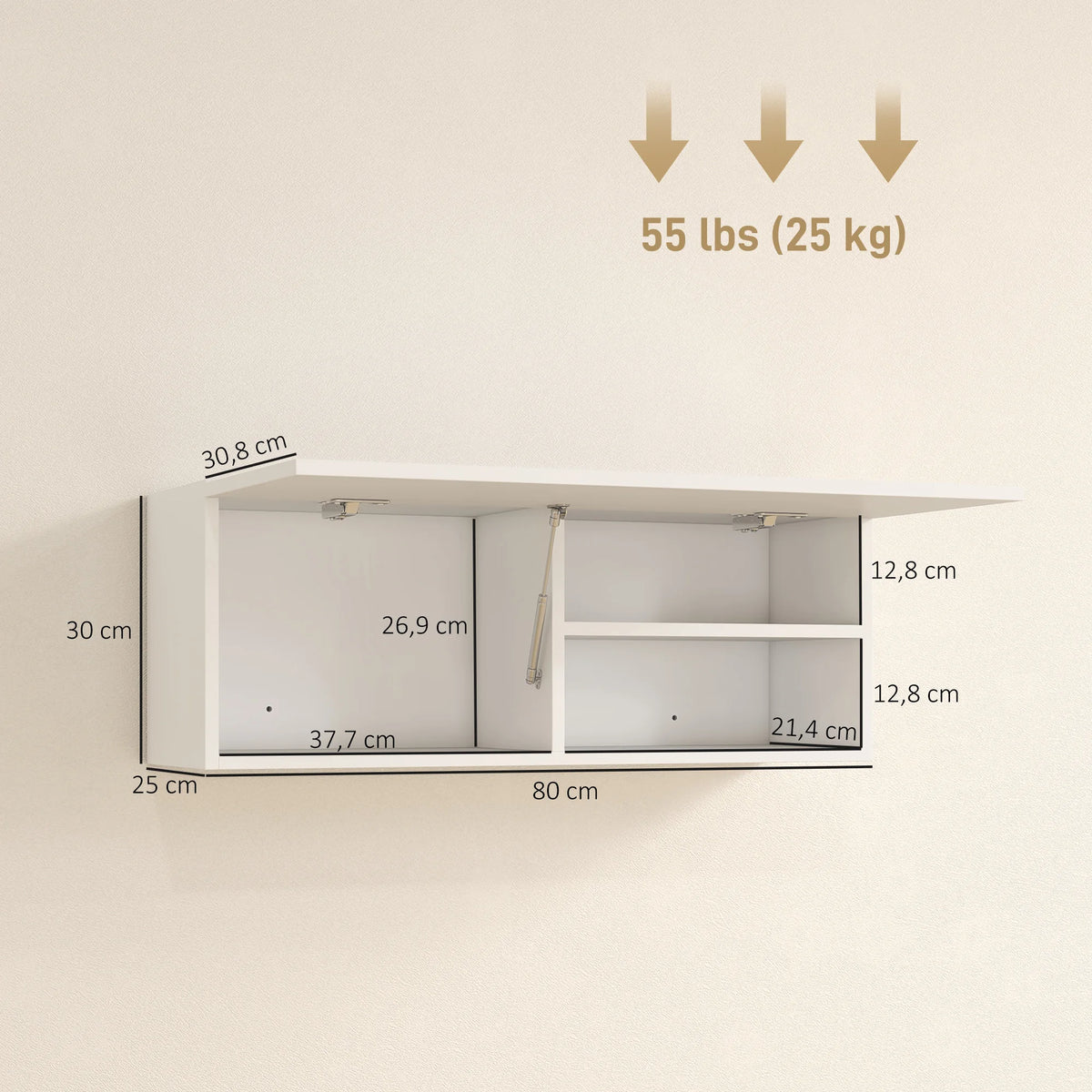 HOMCOM bathroom wall cabinet, bathroom s hanging storage unit with hinged swing door and tro