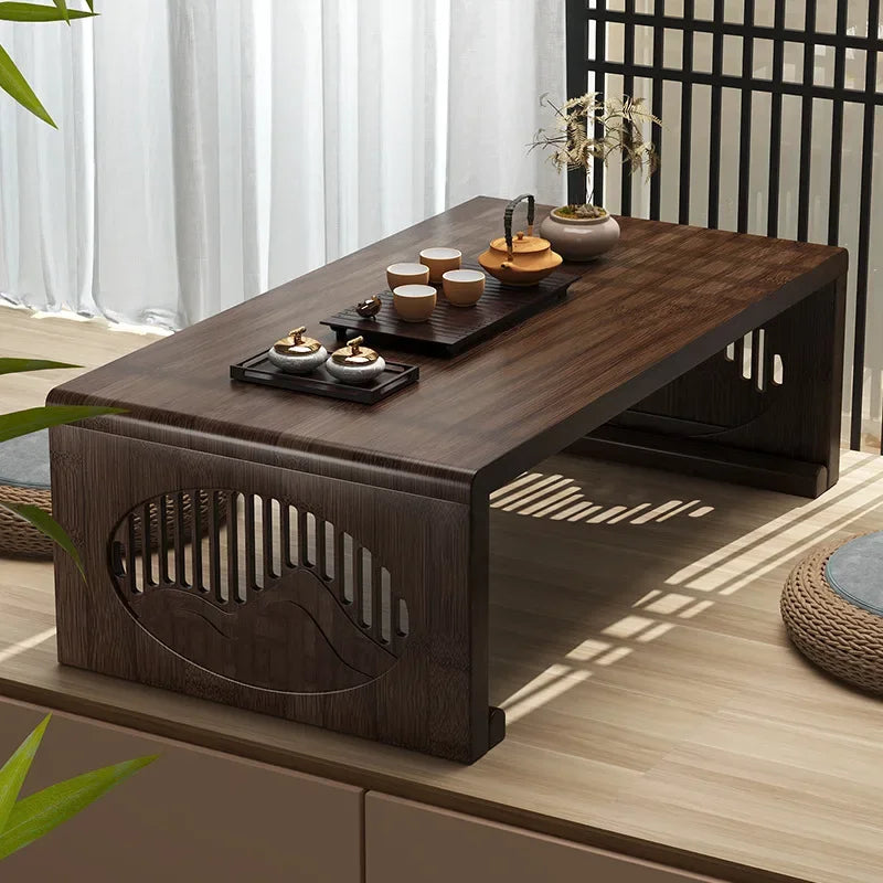 Bay Window Small Table Tatami Tea Table Nanzhu Japanese Kang Table New Chinese Style Bed Folding Small Coffee Table balcony