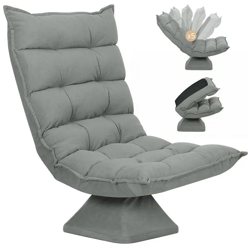 Lazy Floor Armchair, Relax Armchair, Living Room Armchair, Upholstered Design, Adjustable Backrest, 360 Swivel. °