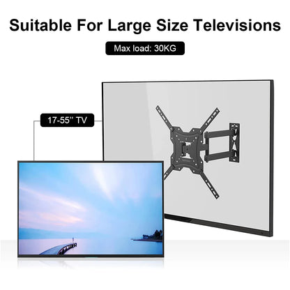 TV Wall Mount Bracket Full Motion Corner TV Frame Support Articulating Arms Swivel Tilt Extension Rotation for Most 17-55 Inch Expansion TV Holder