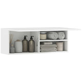 HOMCOM bathroom wall cabinet, bathroom s hanging storage unit with hinged swing door and tro